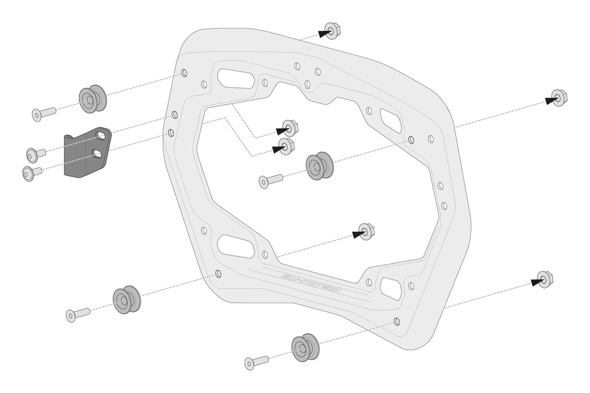 SW-Motech Adapterkit für PRO Seitenträger für TRAX, NANUK Seitenkoffer