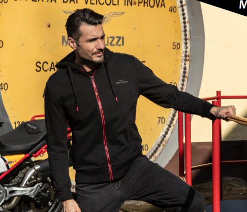 Moto Guzzi Sweat Shirt Jacke V85 TT Baumwolle schwarz