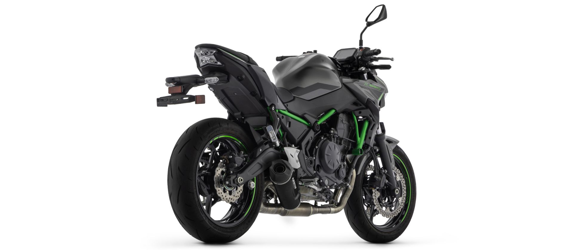 ARROW Auspuffanlage INDY RACE EVO Aluminum schwarz mit Carbon-Endkappe für Kawasaki Ninja 650 / Z 65