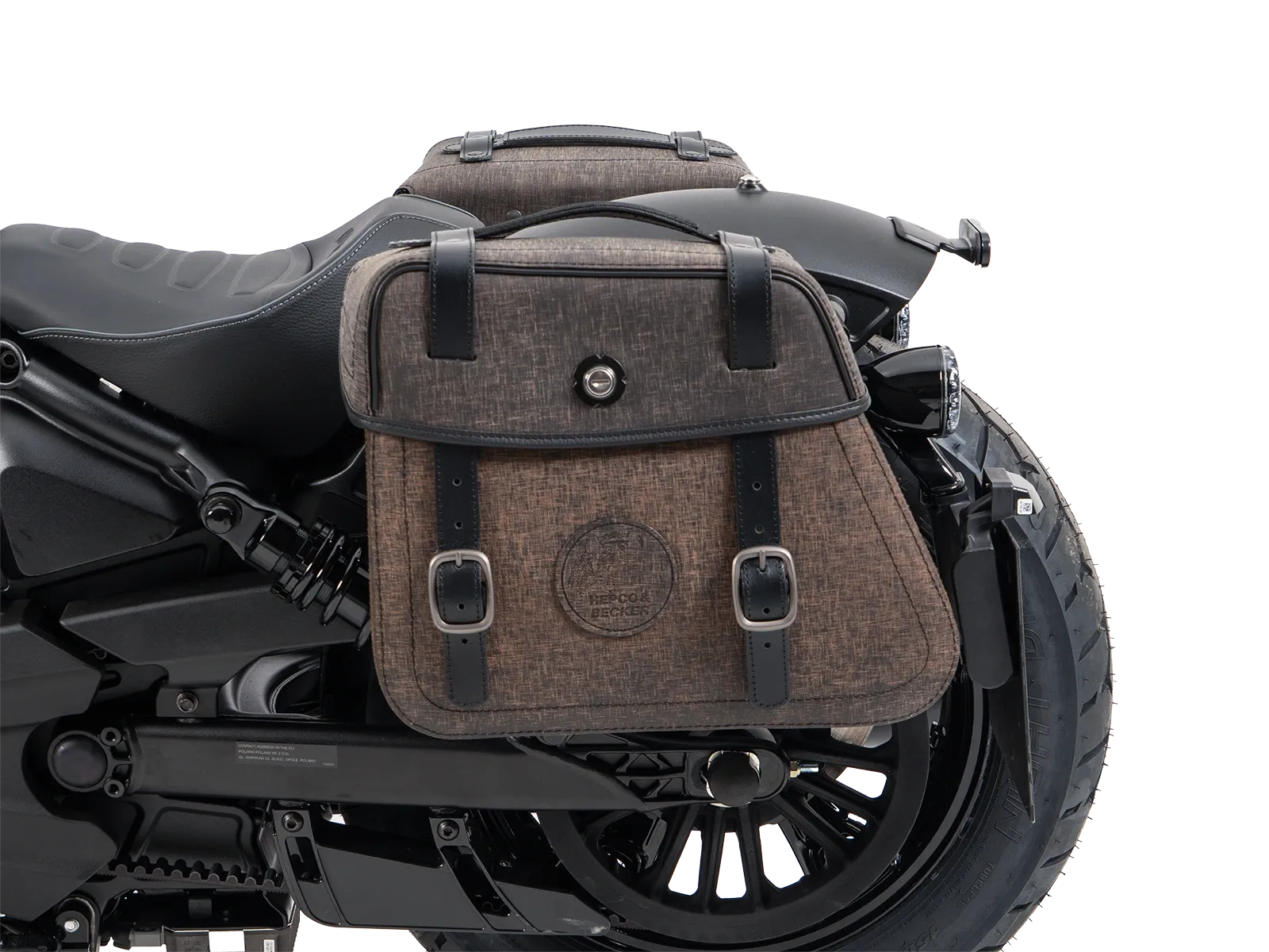 Cutout Taschen Set braun inkl. Halter für Indian 101 Scout 1250 (25-) Hepco & Becker
