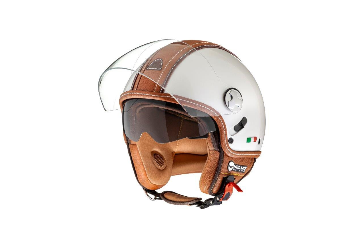 Helmo Milano Demi Jet, PelleDura Premium, weiß, braun