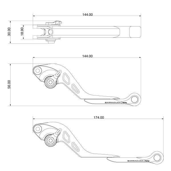 Hebelsatz für Suzuki GSR600 / GSR750 / GSX-R1000 / SV650 / DL650 V-Strom / SFV650 - Barracuda