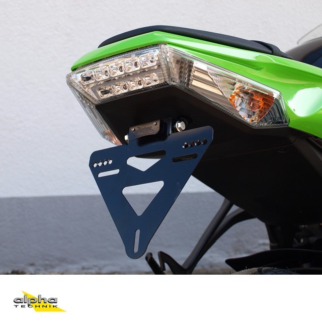 alpha Technik Kennzeichenhalter für Kawasaki ZX10R; Typ ZXT00J; Modelljahr 2011-2015