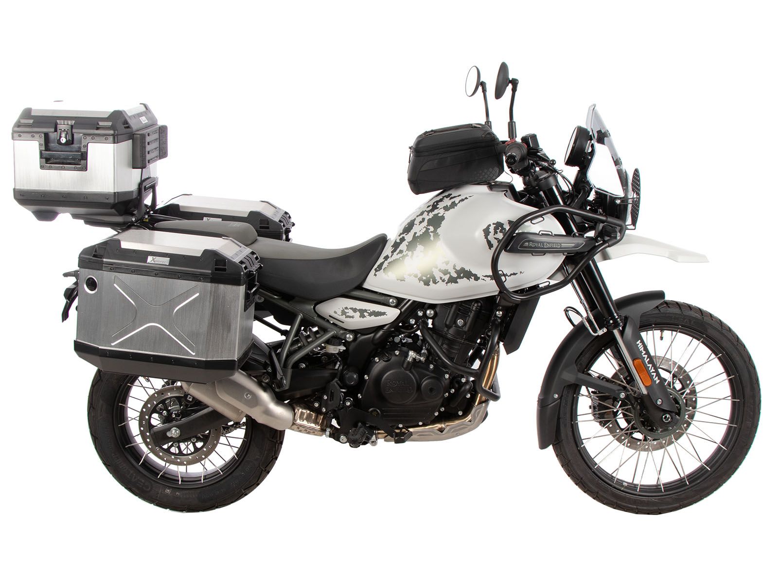 Alurack Topcaseträger schwarz auf Originalgepäckbrücke für Royal Enfield Himalayan 450 (24-)