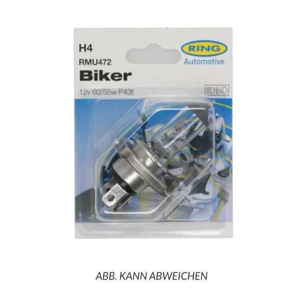 Ring Leuchtmittel, Glühlampe, H4, Blisterverpackung  1 Stück, 12 V, 60/55 W, P43t