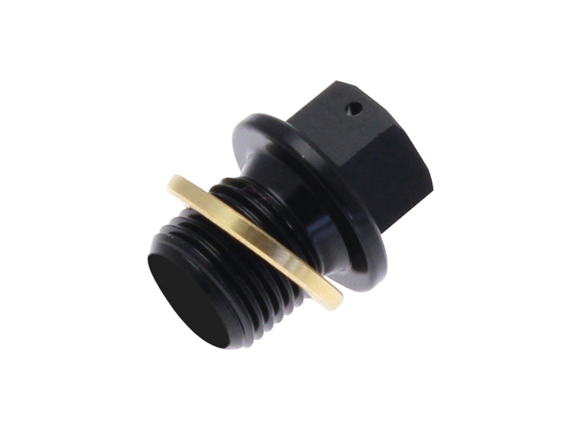 Tecnium Ablassschraube - Aluminium schwarz M10x1,25x14
