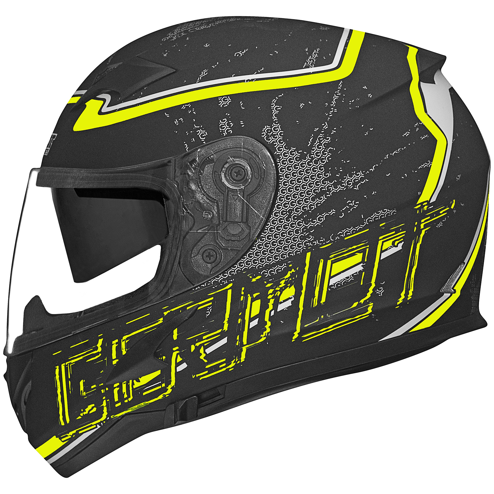 Germot Integralhelm GM 306, matt-schwarz/fluo-gelb