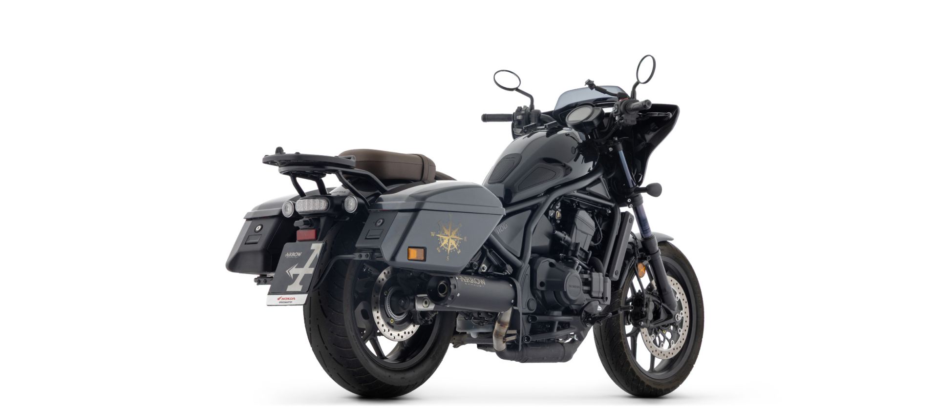 ARROW Auspuff REBEL DARK Sip-On mit Carbon-Endkappe für Honda CMX 1100 Rebel T (25-)