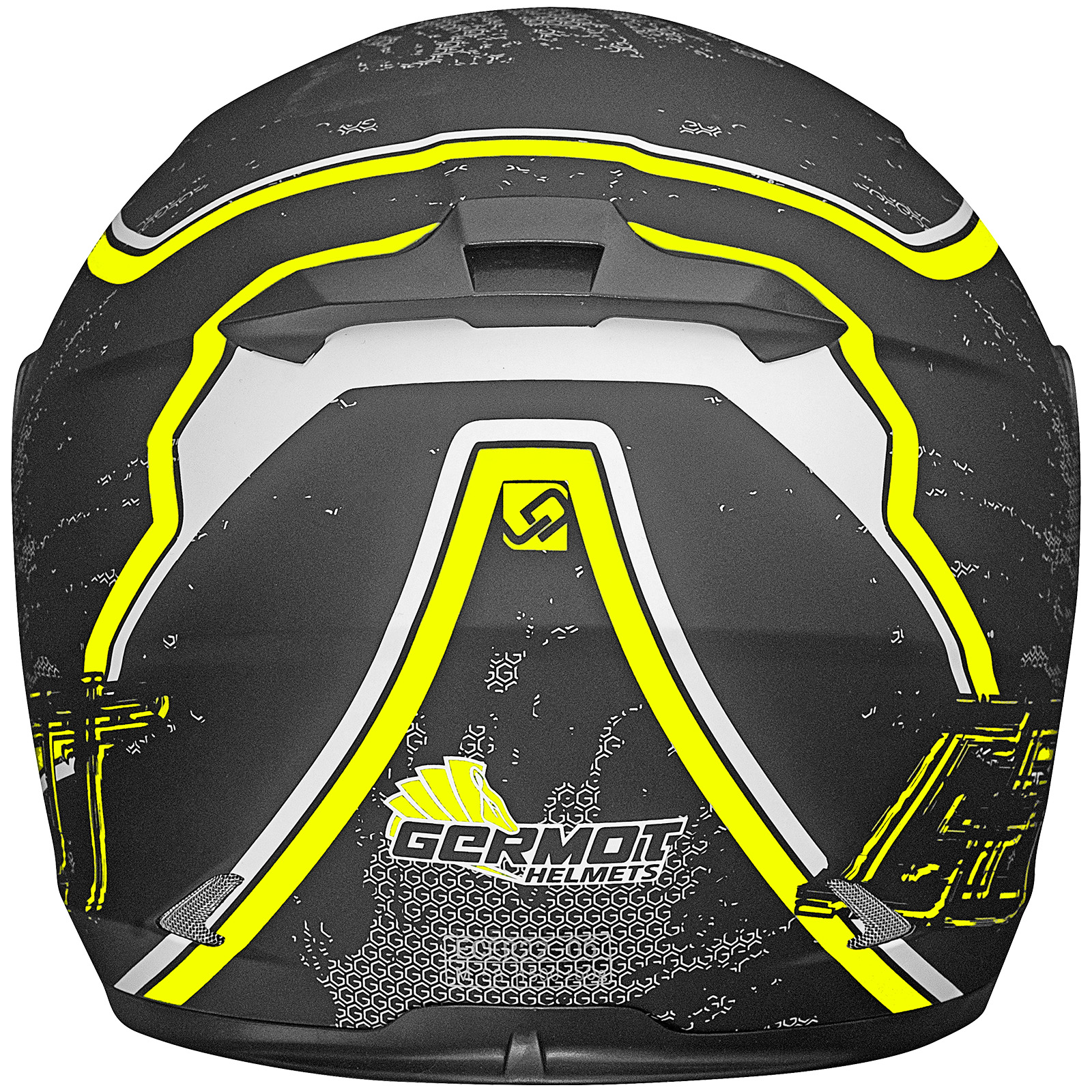 Germot Integralhelm GM 306, matt-schwarz/fluo-gelb