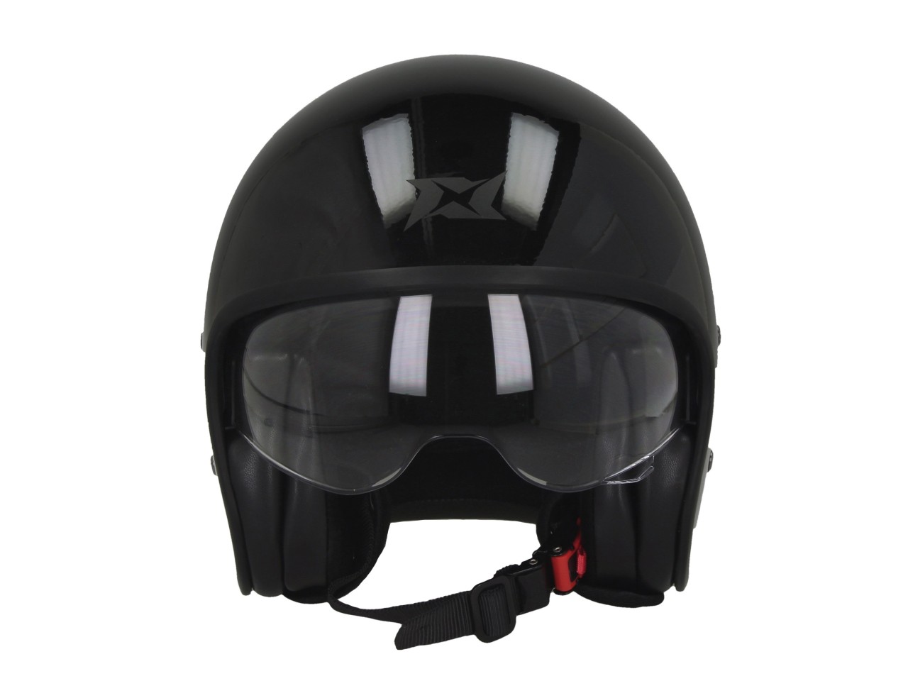Axxis Jethelm Hornet Fiber SV, Solid, schwarz, glänzend, Fiberglas, ECE 22.06