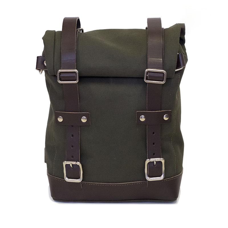 Canvas-Seitentasche 10L-14L - Grün/Braun - Unit Garage