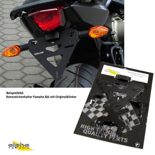 alpha Technik Kennzeichenhalter Yamaha XJ6, XJ6 Diversion; Typ RJ22; Modelljahr 2013-2016