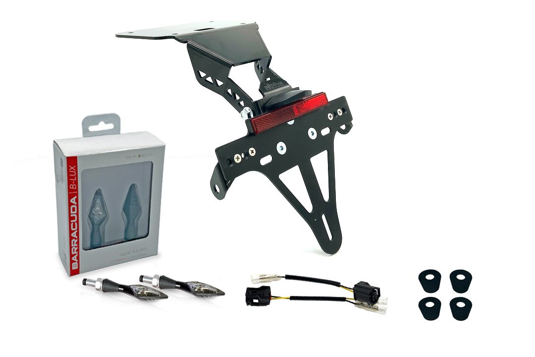 Kennzeichenhalter (inkl. Barracuda Blinker vorne + hinten) für Yamaha YZF-R3 / MT-03 (20-)