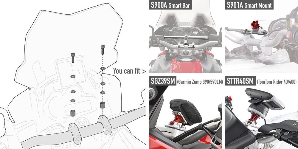 Kit für die Montage der Smart Bar S900A / Smart Mount S901A Givi