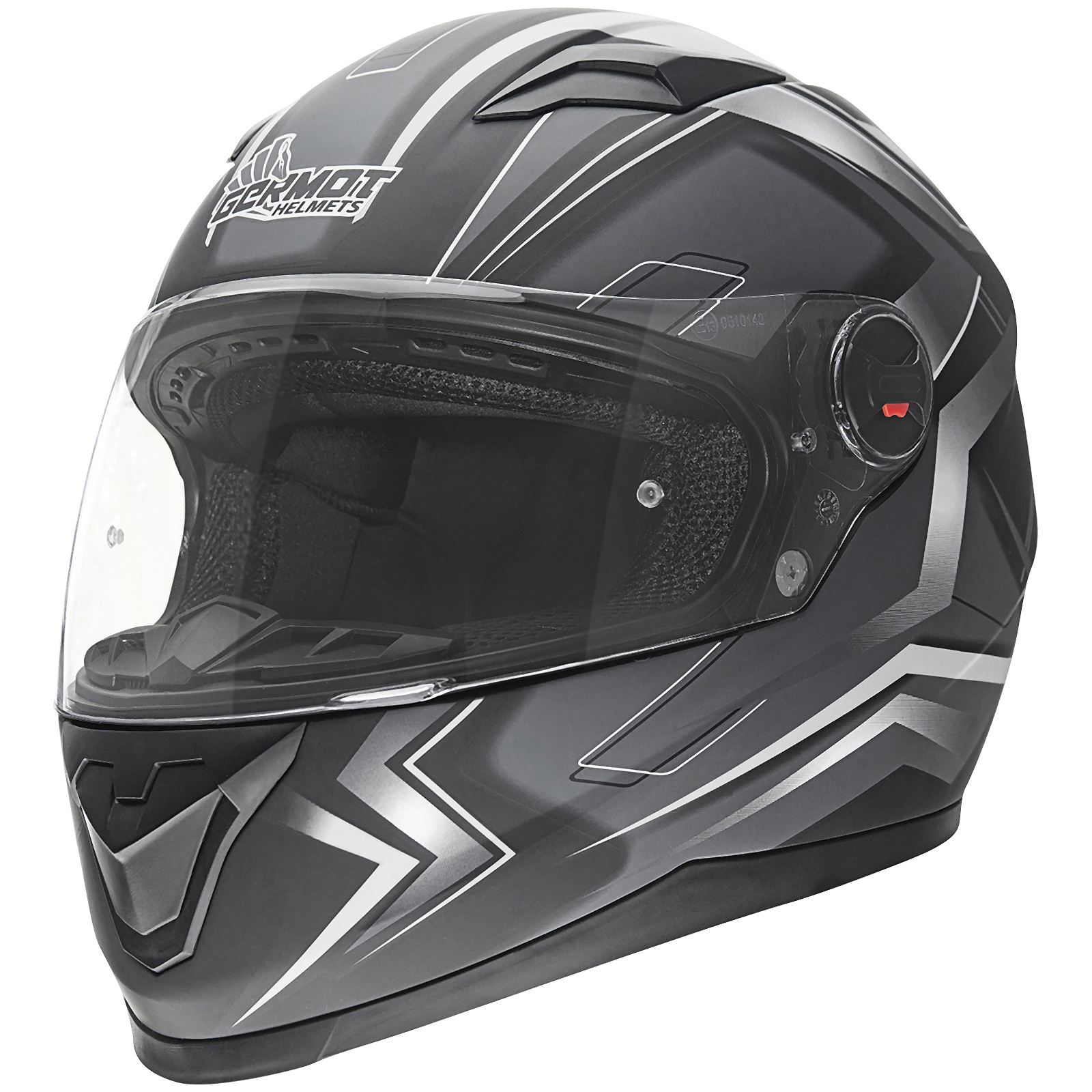 Germot Integralhelm GM 320, matt-schwarz/weiß