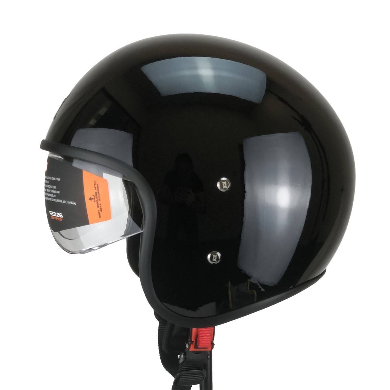 Axxis Jethelm Hornet Fiber SV, Solid, schwarz, glänzend, Fiberglas, ECE 22.06