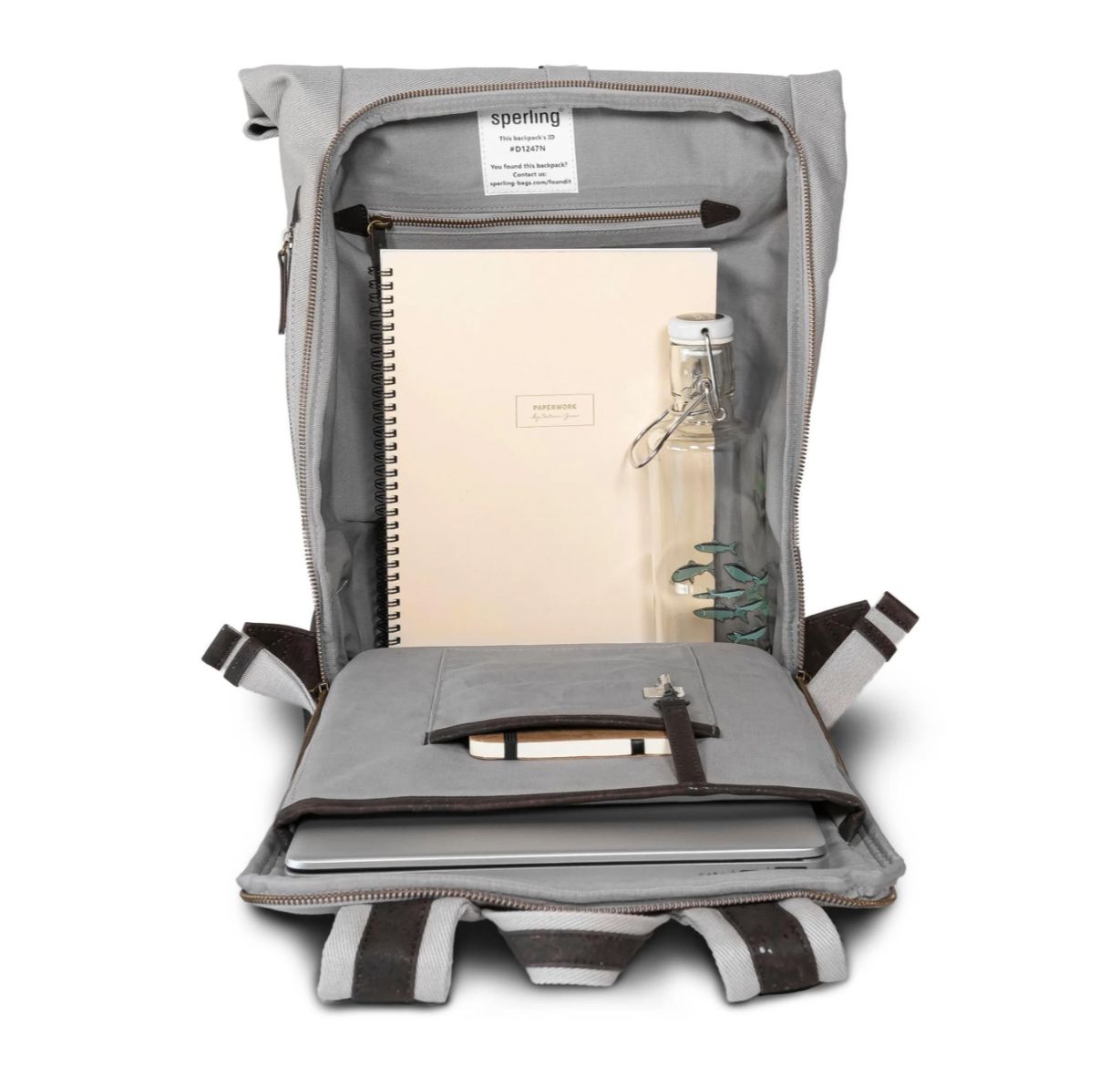 Rucksack Sperling VESPA-Rider Night "SIP Edition" - grau/Kork braun