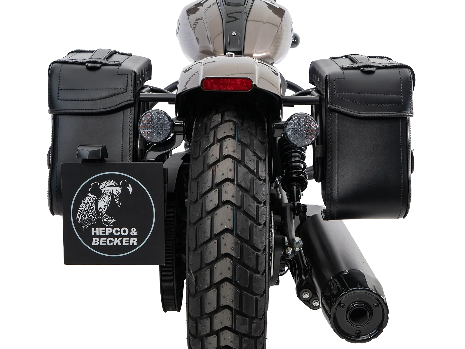 Cutout Taschen Set schwarz inkl. Halter für Indian Scout Bobber 1250 (25-) Hepco & Becker