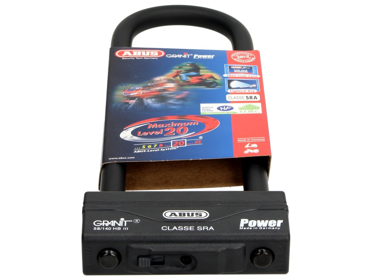ABUS Bügelschloss 310x83 Granit Power 58 für Motorrad, Scooter & Vespa