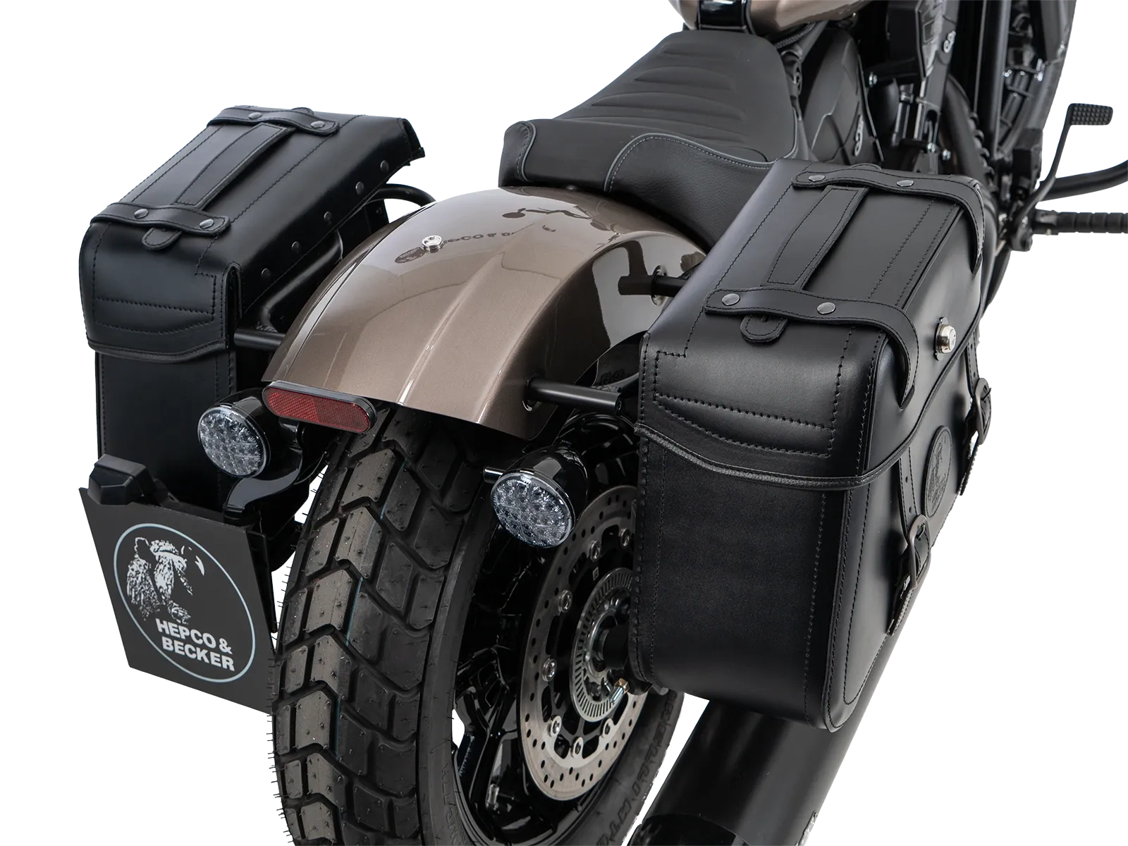 Cutout Taschen Set schwarz inkl. Halter für Indian Scout Bobber 1250 (25-) Hepco & Becker