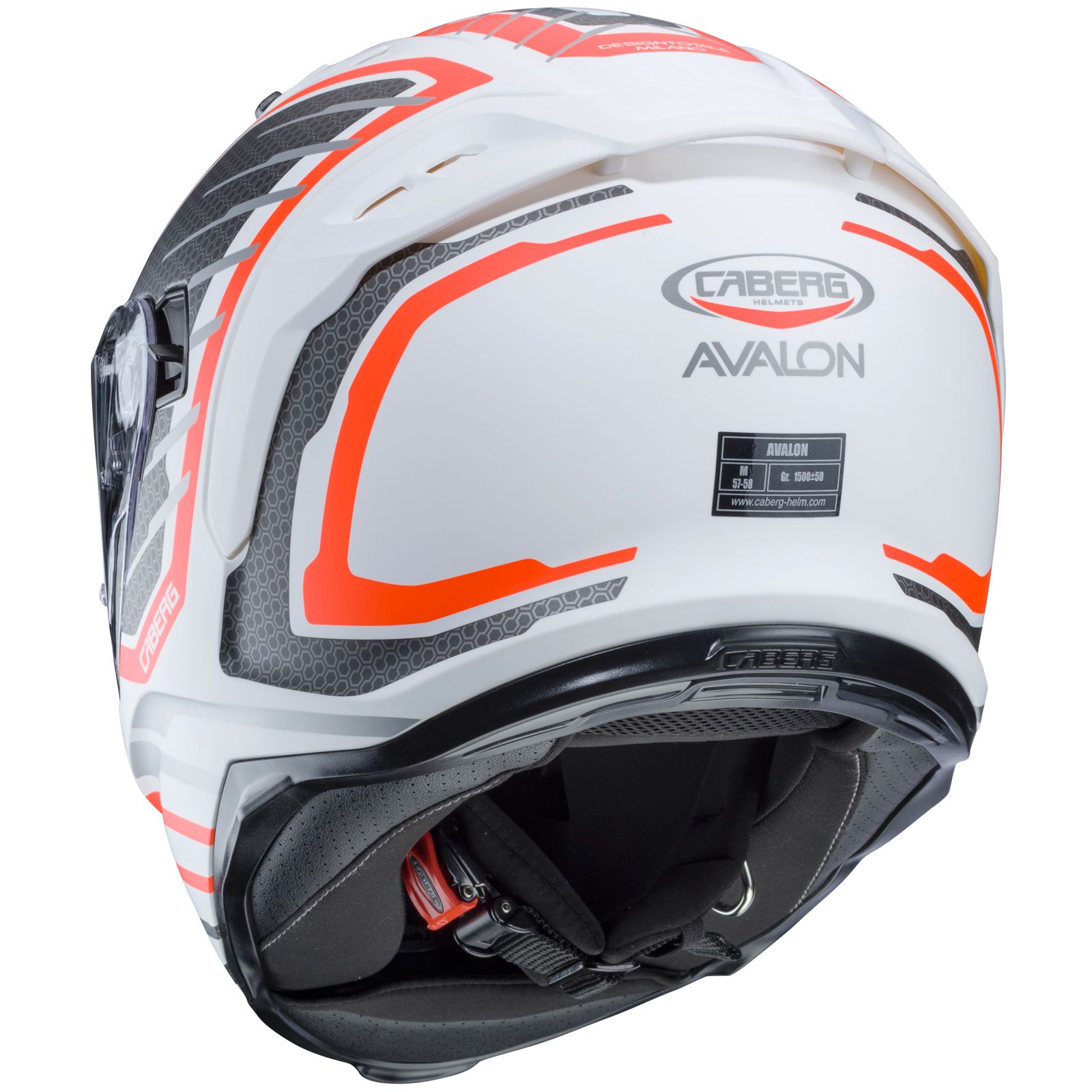 Caberg Helm Avalon Forge, matt-weiß/fluo-orange-silber