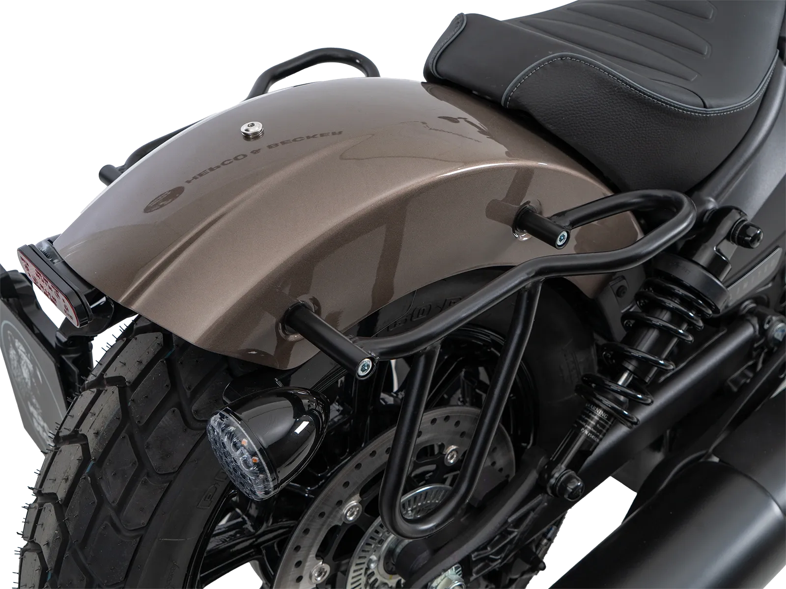 Ledertaschenhalter Cutout schwarz für Indian Scout Bobber 1250 (25-) Hepco & Becker
