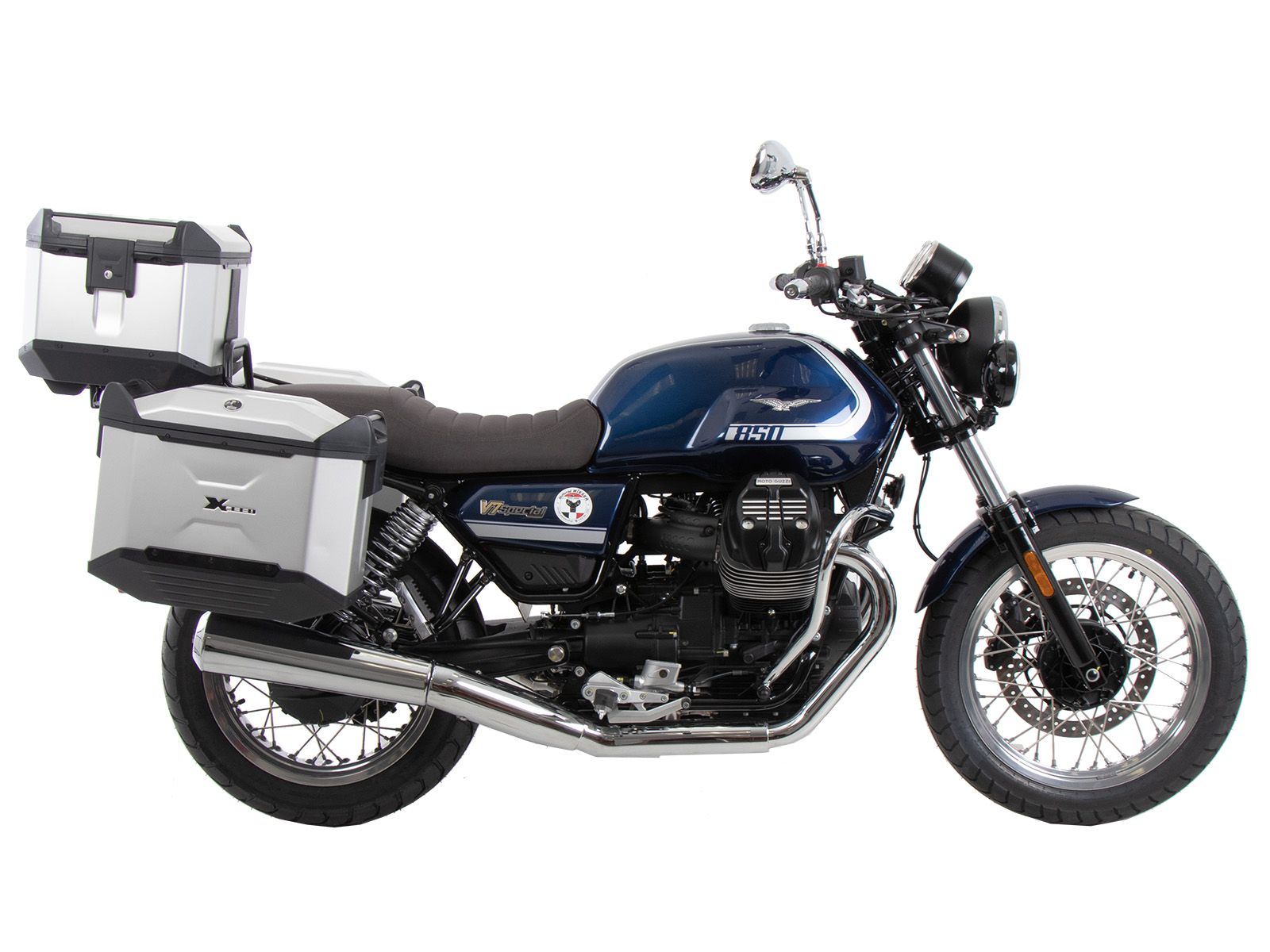 Rohrgepäckbrücke Topcase-Träger schwarz für Moto Guzzi V7 850 Special/Stone/Centenario (21-24)