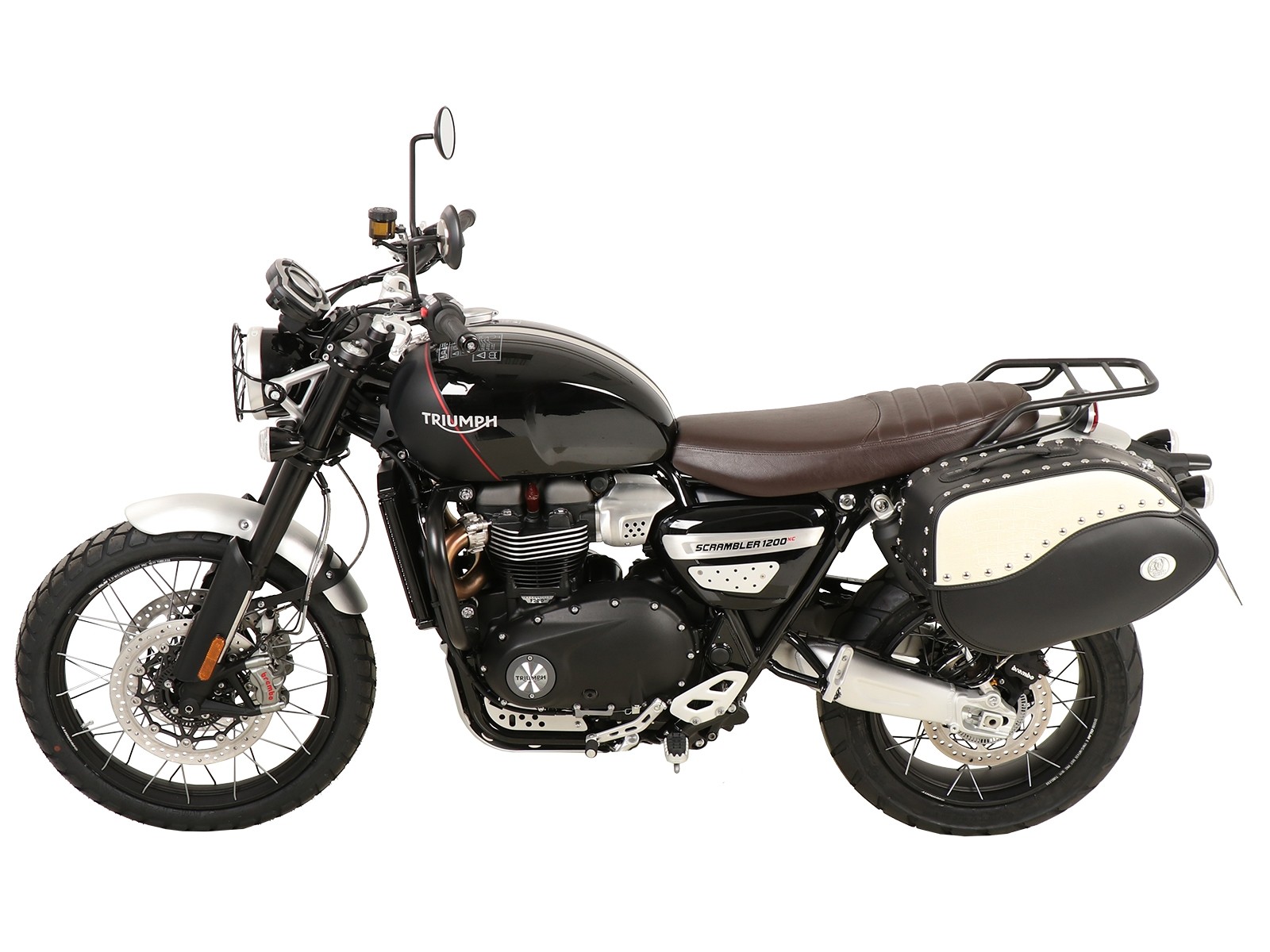 Seitenträger einseitig links schwarz C-Bow für Triumph Scrambler 1200 XC (2019-)