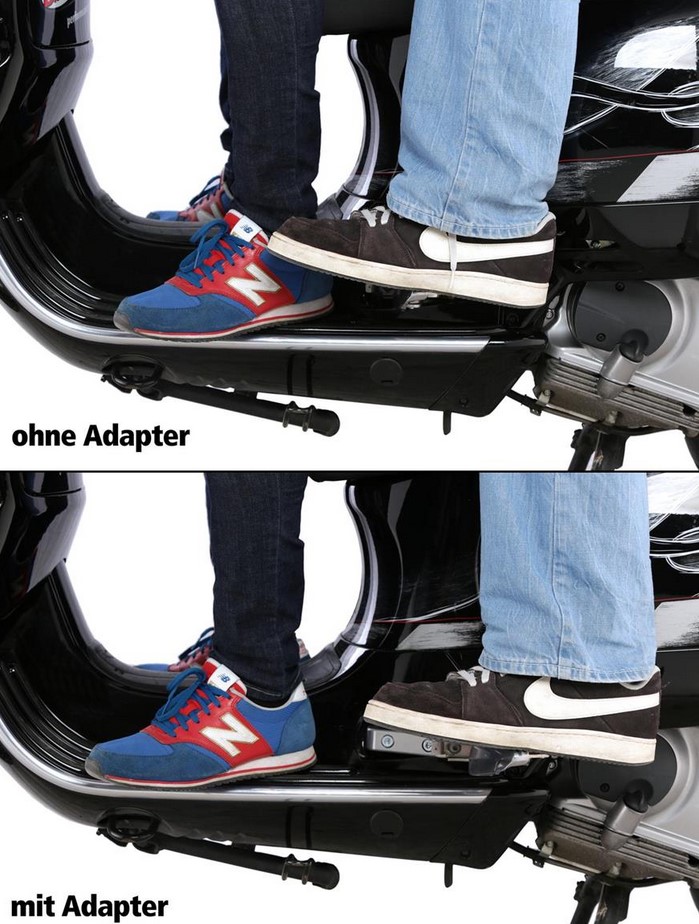 Fußrastenadapter Sozius für Vespa GTS/​GTS Super/​GTV/​GT 60/​GT/​GT L 125-300ccm, chrom