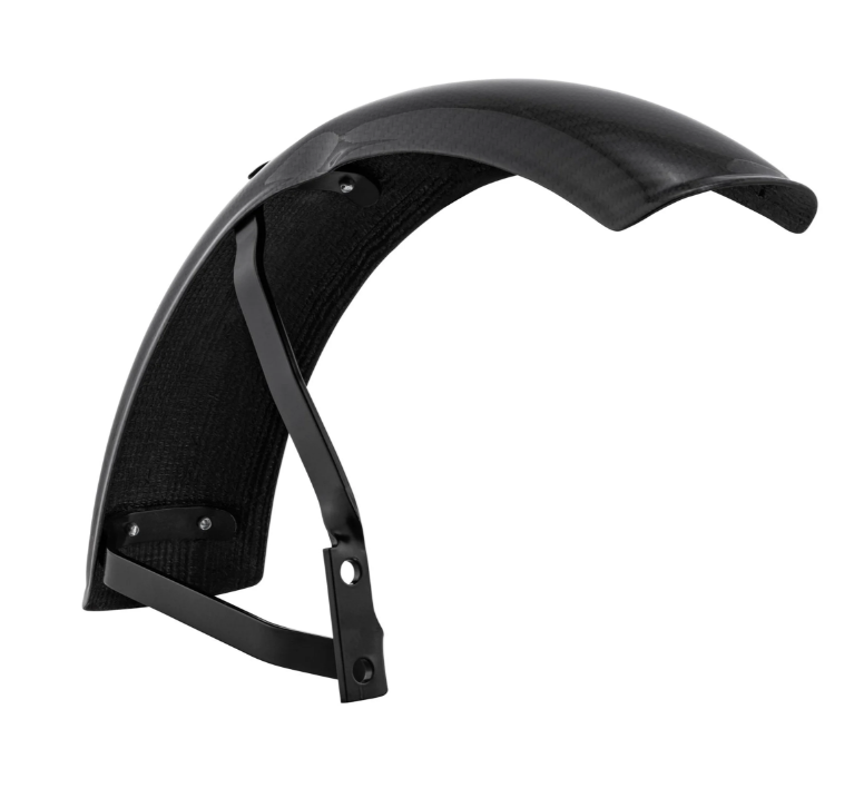 Kotflügel Garelli EVO II für Vespa PX 80-200ccm, Carbon, Halter schwarz