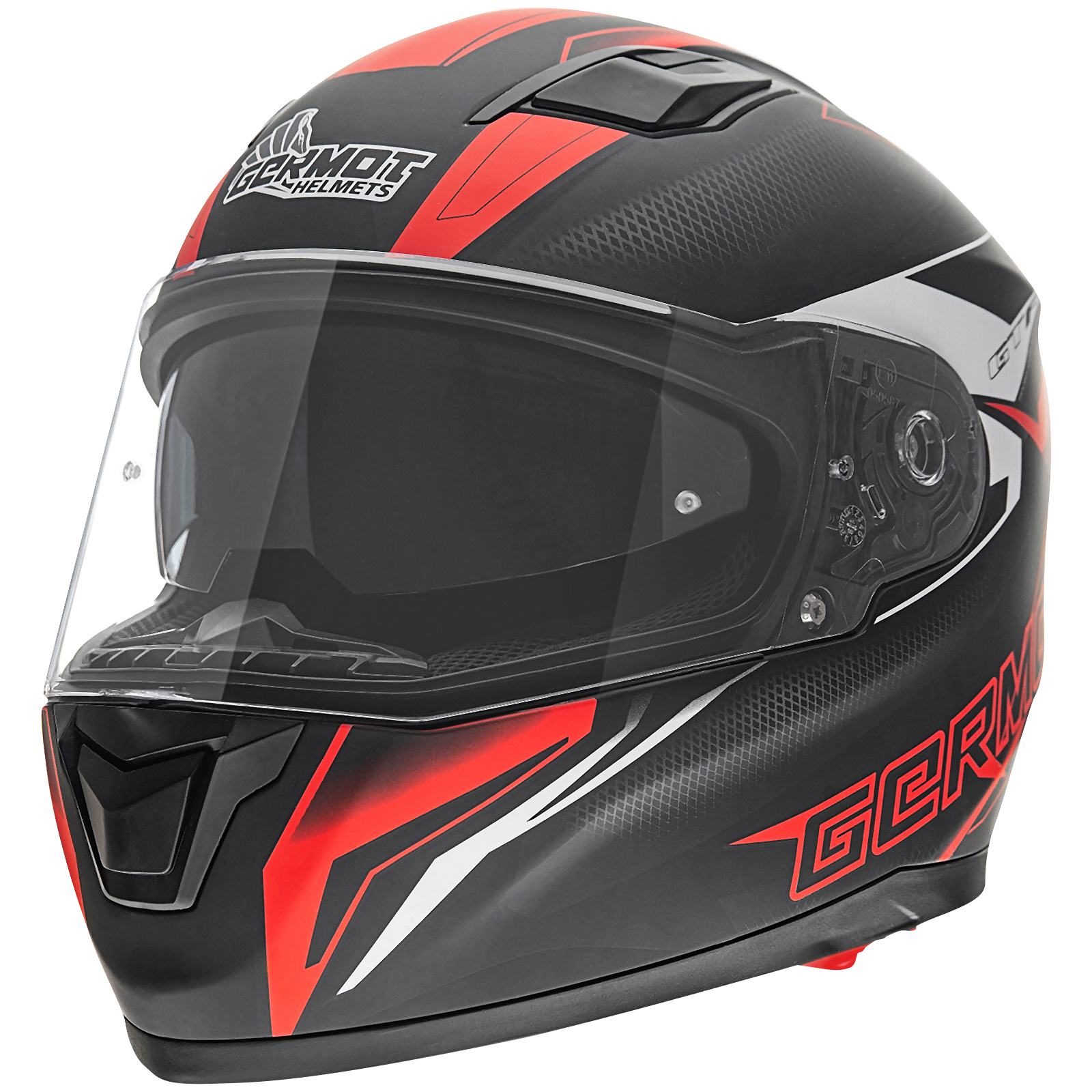 Germot Integralhelm GM 330, matt-schwarz/rot