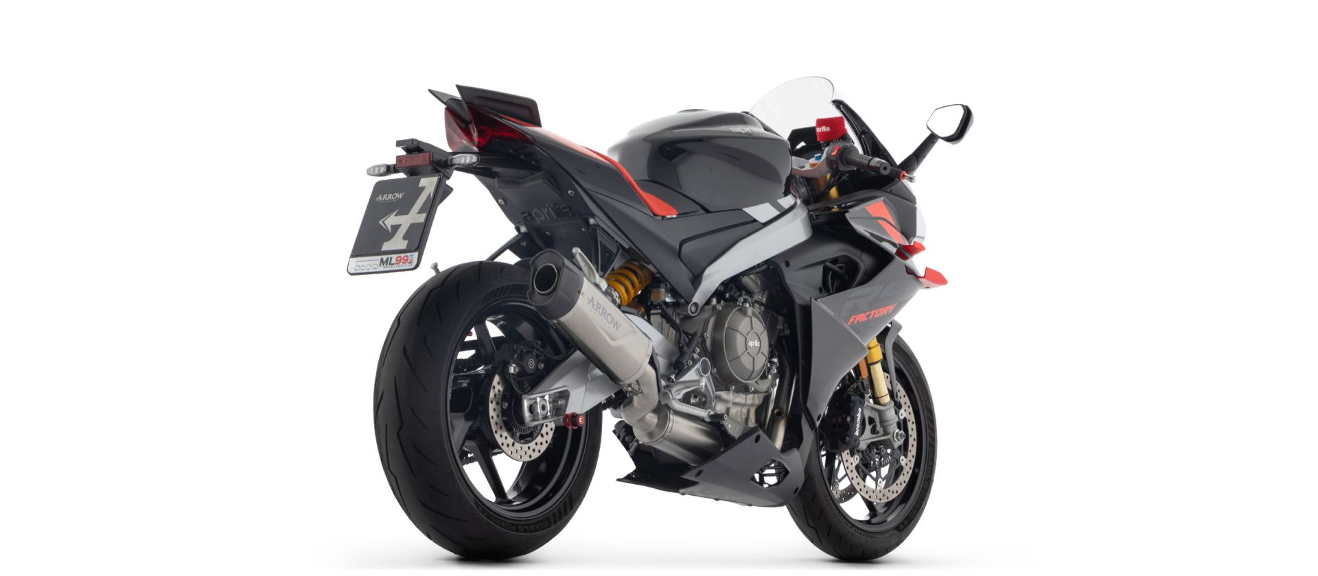 ARROW Auspuffanlage INDY RACE EVO Aluminum schwarz mit Carbon-Endkappe für Aprilia RS 660 (25-)