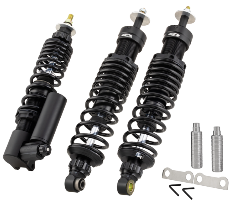 Stoßdämpferkit vorne & hinten für Vespa GTS/​GTS Super/​GTV/​GT 60/​GT/​GT L 125-300ccm, schwarz mat