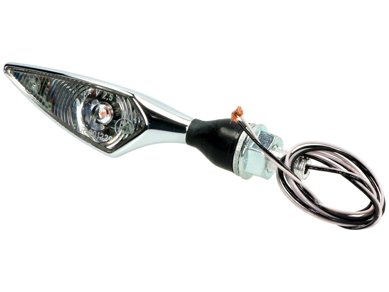 Kellermann Blinker, Rhombus, Stahl, LED, VR/HL, 12 V, chrom glänzend, M8x20, E-geprüft