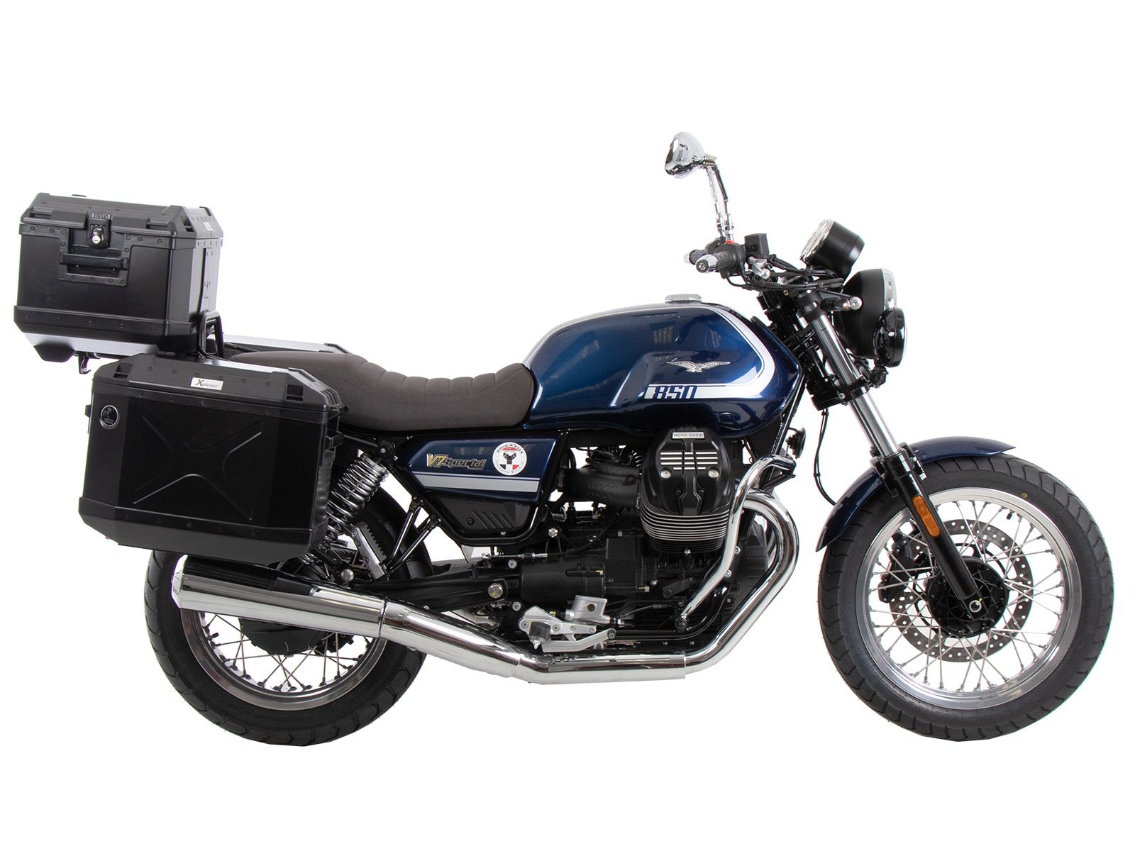 Rohrgepäckbrücke Topcase-Träger schwarz für Moto Guzzi V7 850 Special/Stone/Centenario (21-24)