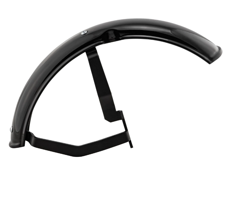 Kotflügel 2.0 Garelli für Vespa PX 80-200ccm, Metall schwarz glänzend, Halter schwarz