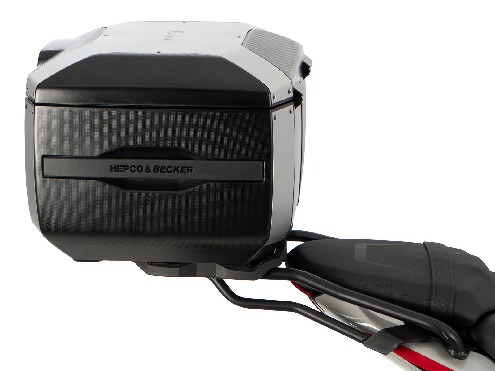 Smartrack Set inkl. Xcore Topcase 40 silber/schwarz für Triumph Trident 800 (26-) Hepco & Becker