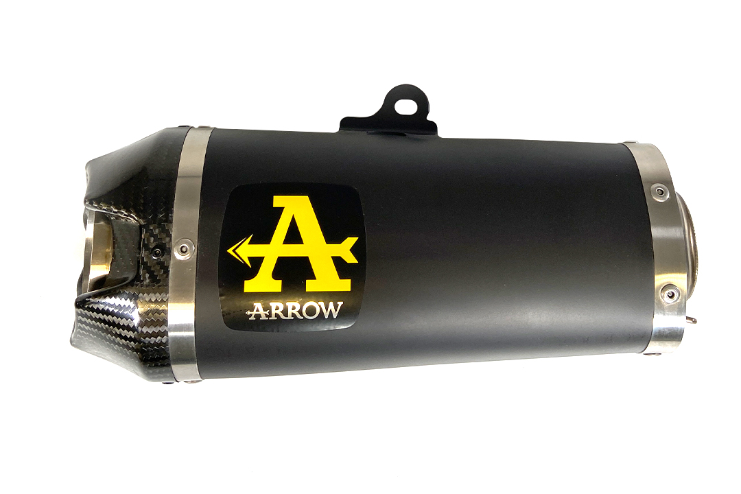 ARROW Auspuff DARK WORKS für Yamaha MT09 2021-, Edelstahl schwarz mit Carbon