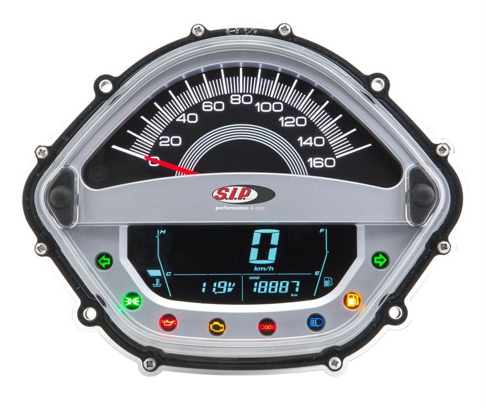 Drehzahlmesser/Tacho für Vespa GTS/​GTS Super/​GTS SuperSport, i.e., 125-300ccm (-'14), silber