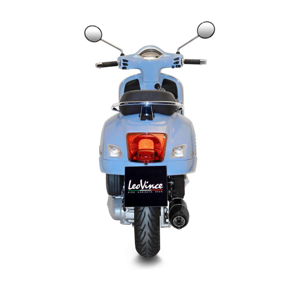 LeoVince Komplettanlage SBK Nero für Vespa GTS 125 /150, Edelstahl schwarz, ABE, Euro4