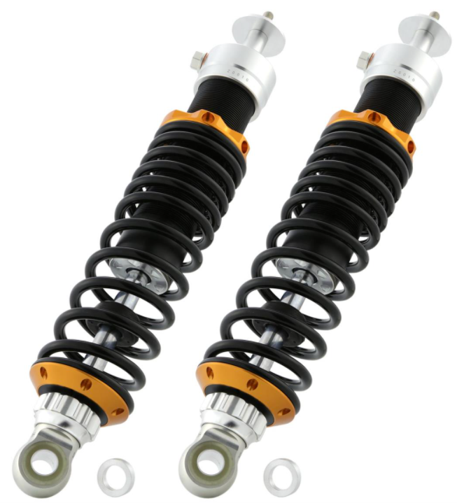 Stoßdämpfer hinten für Vespa GTS/​GTS Super/​GTV/​GT 60/​GT/​GT L, silber/orange
