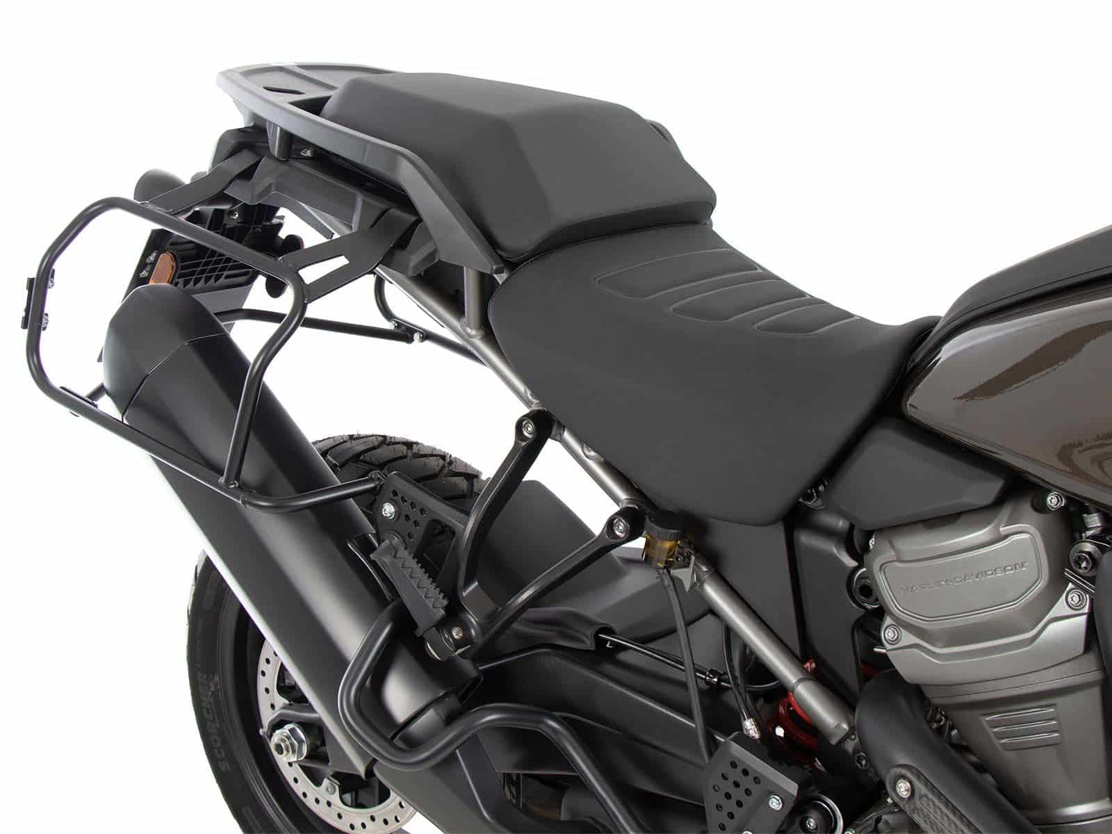 Kofferträgerset Cutout inkl. Kofferset Xplorer Cutout schwarz für Harley Davidson Pan America (21-)