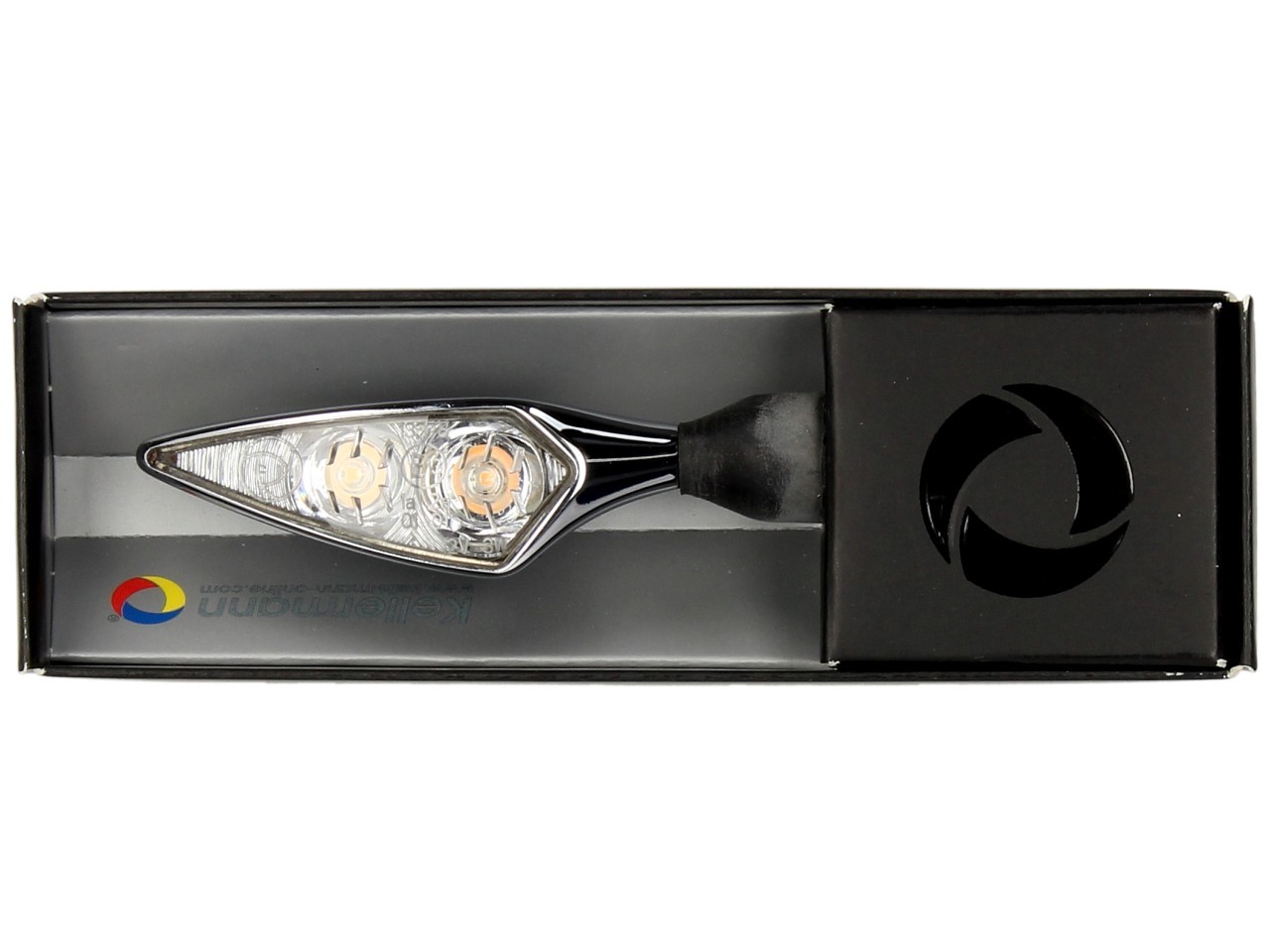 Kellermann Blinker, Rhombus Extreme, Stahl, LED, VR/HL, 12 V, chrom glänzend, M8x20, E-geprüft