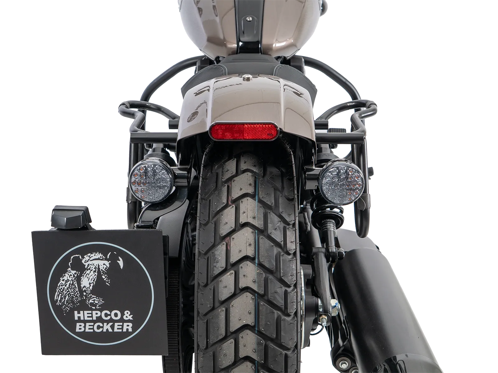 Cutout Taschen Set braun inkl. Halter für Indian Scout Bobber 1250 (25-) Hepco & Becker