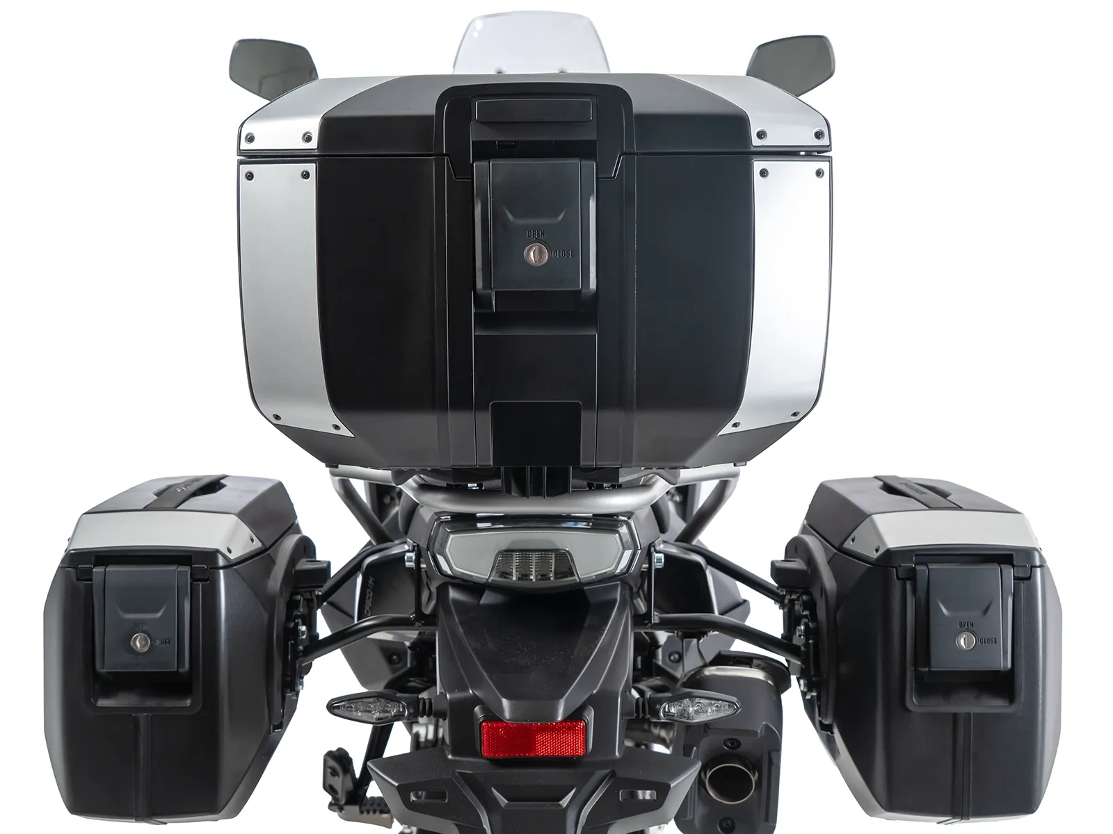 Xcore Topcase 40 schwarz mit silberner Blende für Smartrack Hepco & Becker