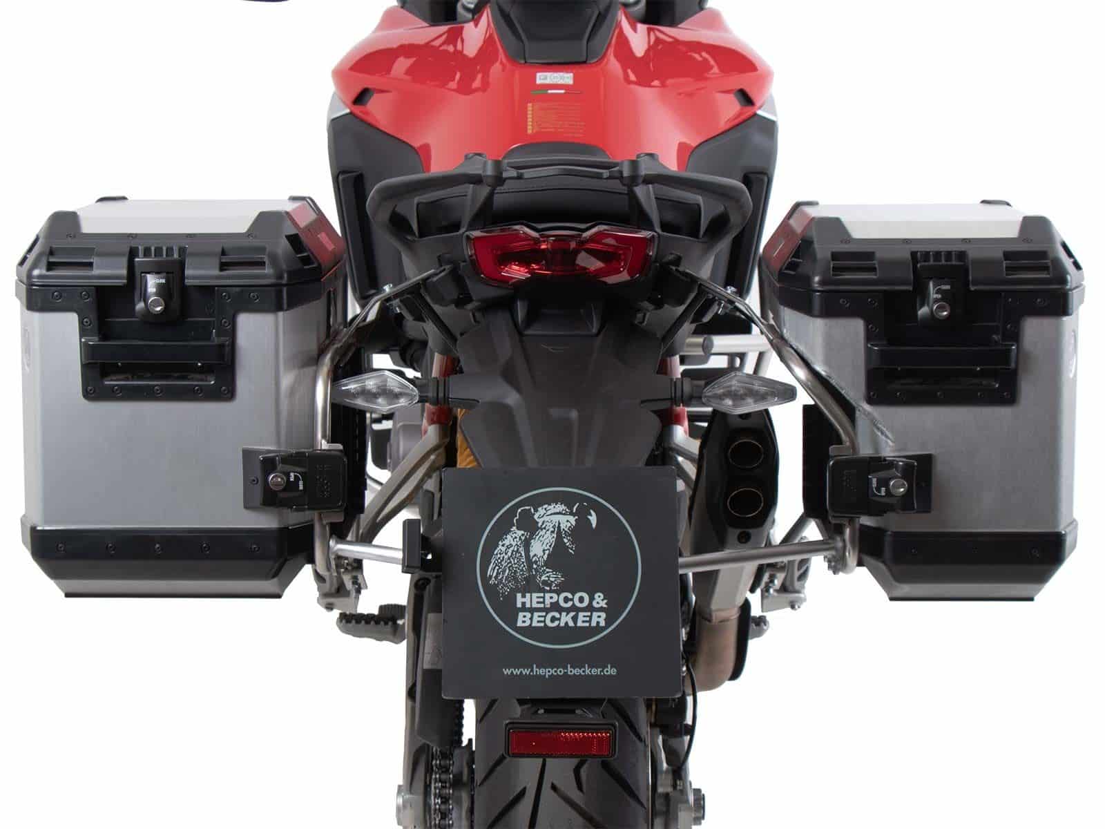 Kofferträgerset Cutout inkl. Kofferset Xplorer Cutout silber für Ducati Multistrada V4 (25-)