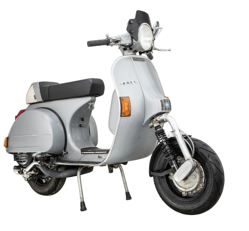 Kotflügel 2.0 Garelli Race EVO II für Vespa PX 80-200ccm, GFK schwarz, Halter schwarz