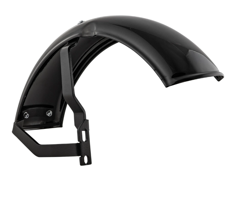 Kotflügel 2.0 Garelli für Vespa PX 80-200ccm, Metall schwarz glänzend, Halter schwarz